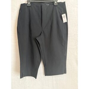 Old Navy Womens Black Capri Pants Size 8 Petite High Rise Cropped Leg Zipper NWT
